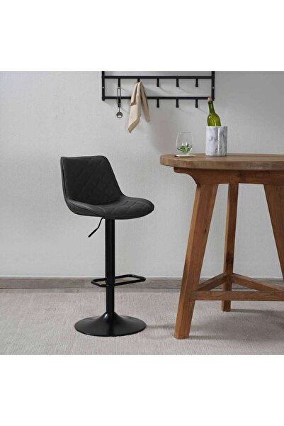 PAN HOME Skagen Bar Chair Adjustable Height - Grey Black