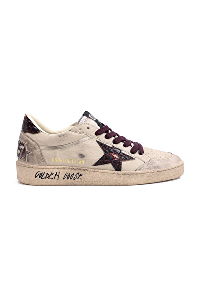 Golden Goose Ball Star GMF00117 F008735 15985 Erkek Sneaker Krem Bordo