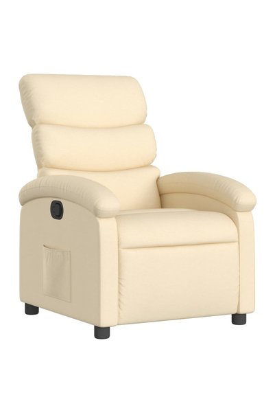 vidaxl Fotoliu rabatabil, material textil crem