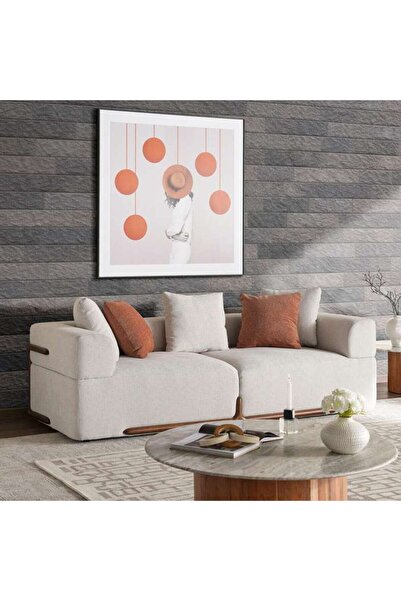 PAN HOME Aycox 3 Seater Sofa - Off White