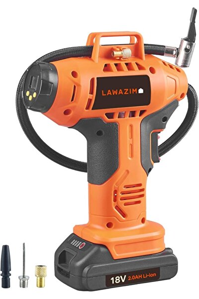 Lawazim Inflator Tool Lithium-Cordless 18V|Portable Handheld Air Compressor 2...