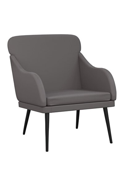 vidaxl Fotoliu, gri, 63x76x80 cm, piele artificială
