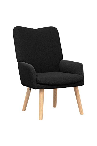 vidaxl fotoliu Negru 63 x 67 x 94 cm Țesătură de Oaie și Plywood