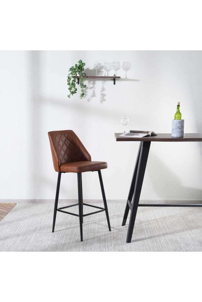 PAN HOME Grover Bar Chair - Brown Black
