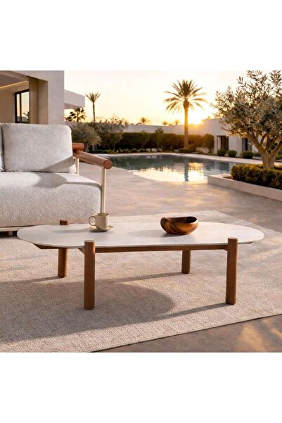 PAN HOME Raaha Outdoor Coffee Table - Cream