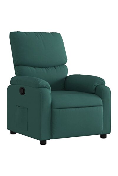 vidaxl Fotoliu rabatabil, verde închis, material textil