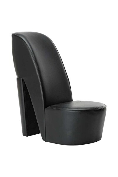 vidaxl Scaun, design toc înalt, negru, piele ecologică