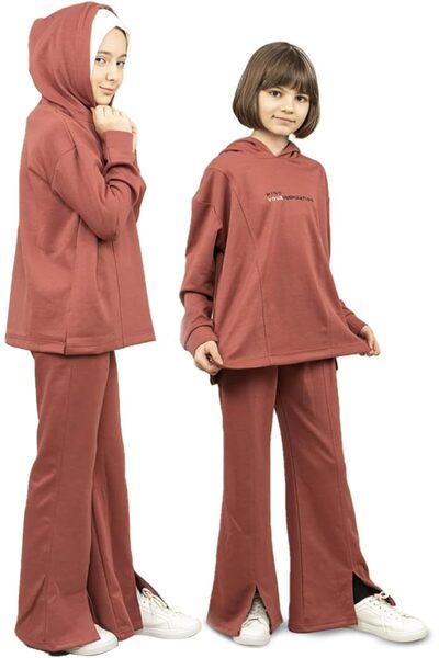 Bait Al Fan Young Girls Tracksuit Set Long Sleeve Sweatshirt Hoodies+Pants Sp...