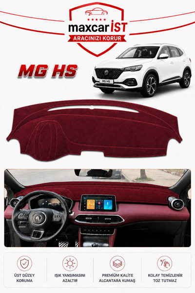 CYBERLİNE Mg Hs Elegance Serisi Uyumlu Torpido Koruma Örtüsü/Kılıfı Bordo