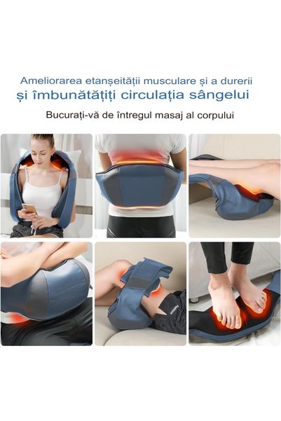 arvada Aparat Profesional pentru masaj Arvada® King Relax, cervical, spate, lombara, albastru/gri