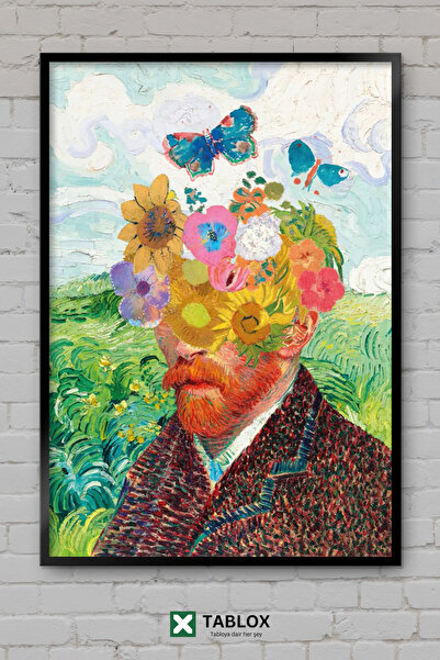 TABLOX Autoportret Van Gogh, pictură artistică cu flori de floarea-soarelui, ...