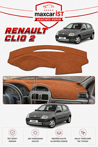 COLONY Renault Clio 2 Elegance Serisi Uyumlu Torpido Koruma Örtüsü/Kılıfı Taba