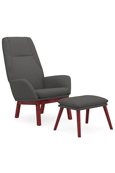 vidaxl Scaun de relaxare cu taburet, gri deschis, textil