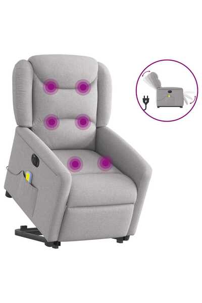 vidaxl Scaun electric pentru masaj picioare în picioare stofa gri nor