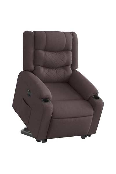 vidaxl Fotoliu electric rabatabil cu ridicare, maro închis, textil
