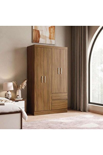 PAN HOME Vilacia 4 Door Wardrobe - Light Brown