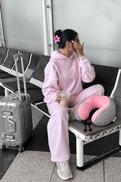 Ecrou Masaj Aletli Memory Foam Boyun Yastığı - Pembe