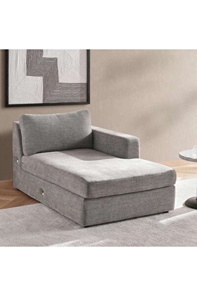 PAN HOME Reem Right Arm Modular Chaise- Grey