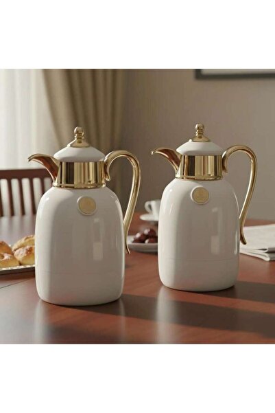 PAN HOME Astil 2-piece Vacuum Flask 700ml + 1l - White