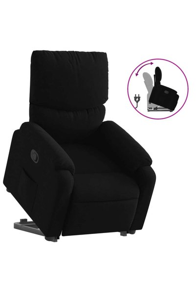 vidaxl Fotoliu rabatabil cu ridicare pe verticală, negru, textil
