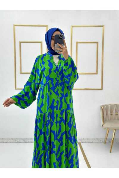 Moda Krash فستان صيفي منقوش من الفيسكون