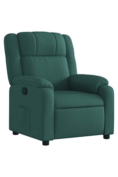 vidaxl Fotoliu rabatabil verde închis, material textil