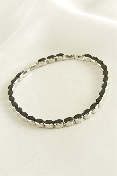 TakÇalıştır Oval Stone Chain Steel Bracelet