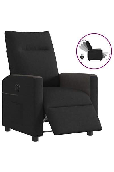 vidaxl Fotoliu rabatabil electric, negru, material textil