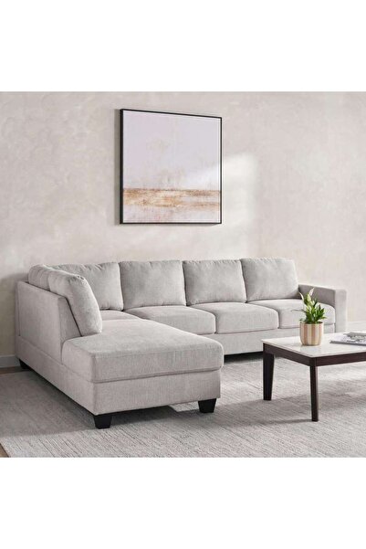 PAN HOME Lowro Corner Sofa Set- Beige