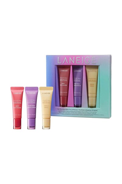 LANEIGE مجموعة ثلاثية من بلسم الشفاه المضيء