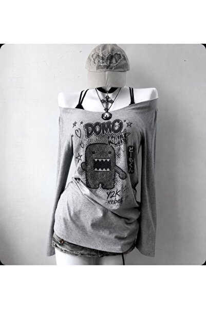 Moonstarcollection Domo kunn Y2k street Vintage ek askılı tam boy harajuku bluz