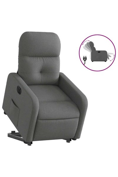 vidaxl Fotoliu electric rabatabil cu ridicare, gri închis, textil