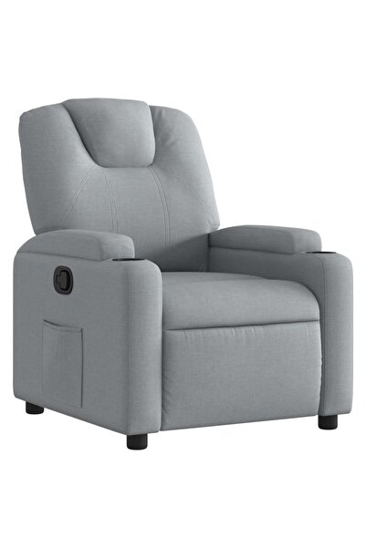 vidaxl Fotoliu rabatabil gri deschis, material textil