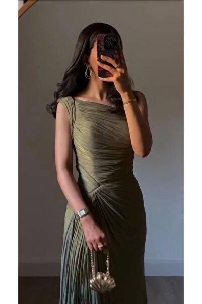 styliah فستان سهرة زيتي