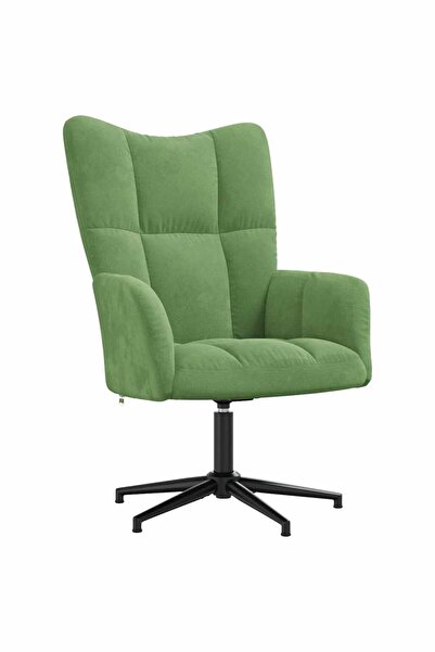 vidaxl Scaun de relaxare, verde deschis, catifea