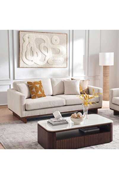 PAN HOME Vandala 3 Seater Sofa - Beige