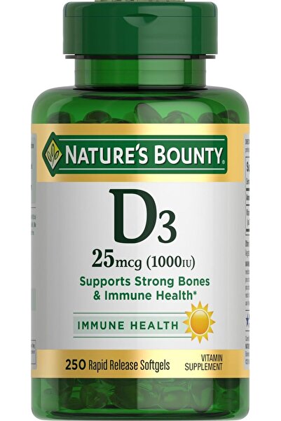 Nature's Bounty فيتامين د3، 25 ميكروغرام (1000 وحدة دولية)، 250 كبسولة هلامية...