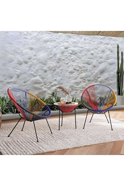 PAN HOME TEATIME GARDEN LOUNGE SET 1+2 - MULTICOLOR