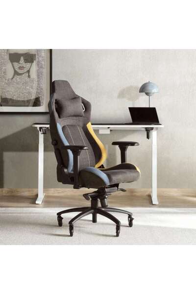 PAN HOME Techna Gaming Chair - Blue & Yellow