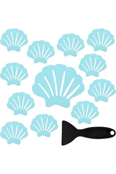 GENERAL Yala Joy Bathtub Stickers Anti Slip with Luxury Scraper Blue Shell Sh...