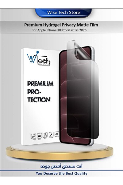 Wtech Apple iPhone 18 Pro Max 5G 2026 Premium Hydrogel Anti Spy Film Thin and...