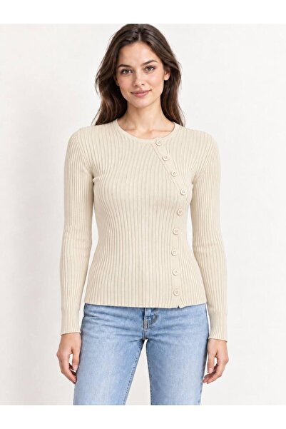 Flarsky Women's Knitwear Side Button Sweater