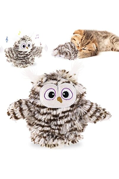 Monlida Interactive Flapping Wings Owl Cat Toys,Bird Sound Catnip Toys for Ca...