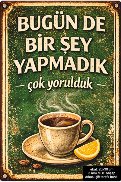 Hayat Poster Housework Coffee Break Kitchen Decoration Mdf Painting Retro Woo...