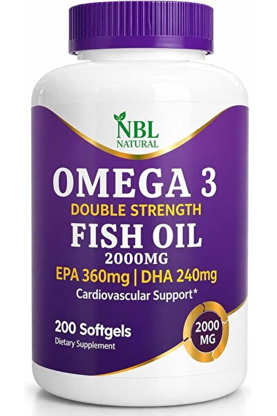NBL Natural زيت السمك أوميغا 3 بتركيز 2000 ملغ، 360 إي بي إيه و240 دي إتش إيه...