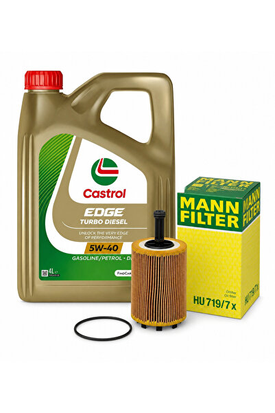 CASTROL Edge 5w40 4λ Σετ Ανακατασκευής + Φίλτρο Λαδιού Mann Hu719/7x