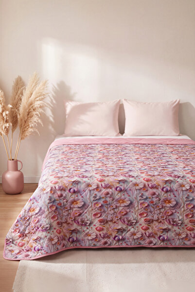 Rivaİstanbul Flower Buds 5D Multi-Purpose Single Printed Pique & Bedspread 16...