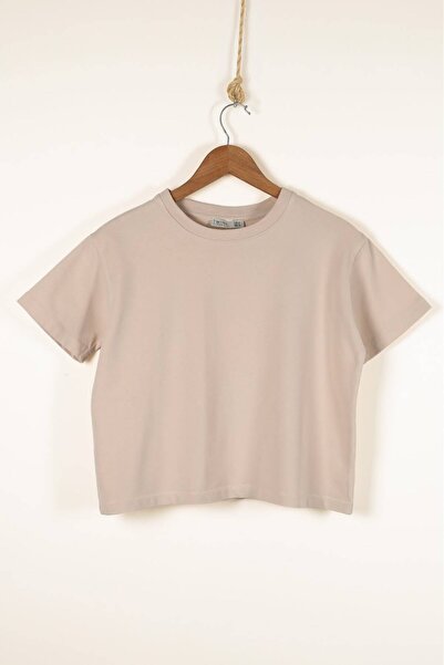Twine basic %100 Pamuk Cropped Oversize Basic T-Shirt