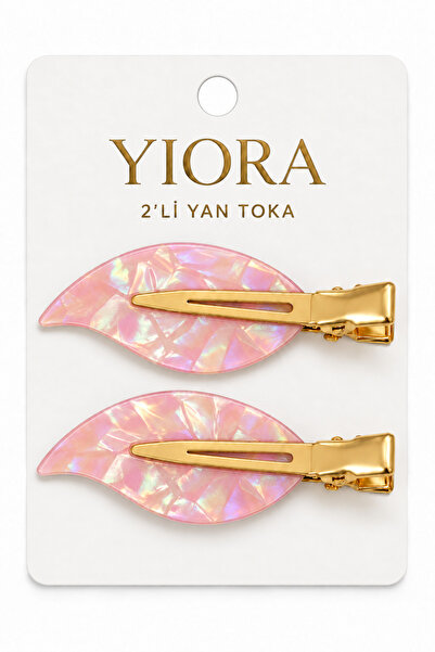 yiora 2-Piece Leaf Shape Non-Marking Hair Makeup and Skin Care Clip Set