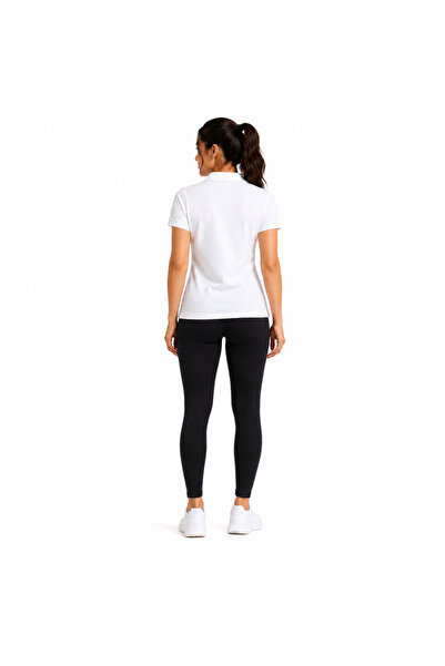 doneel Sasan Women's Classic White Polo Shirt – 2XL Short Sleeve Casual Collared Tee